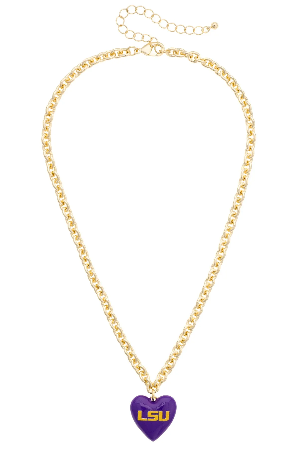 LSU Tigers Heart Pendant Necklace sold by Canvas Style