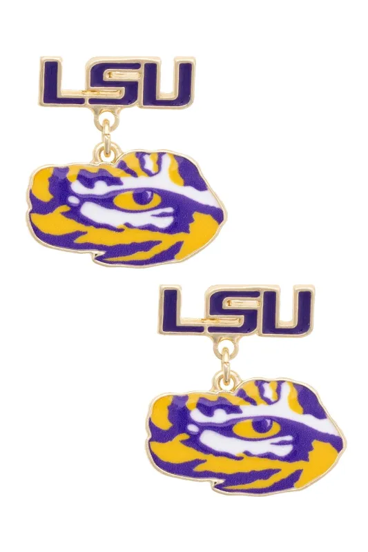 LSU Tigers Enamel Drop Earrings made by Canvas Style