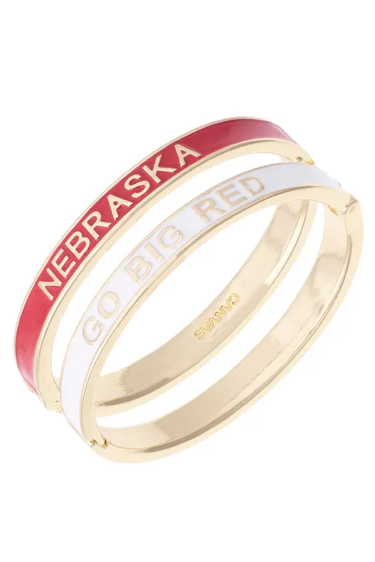 Nebraska Huskers Skinny Enamel Hinge Bangle made by Canvas Style