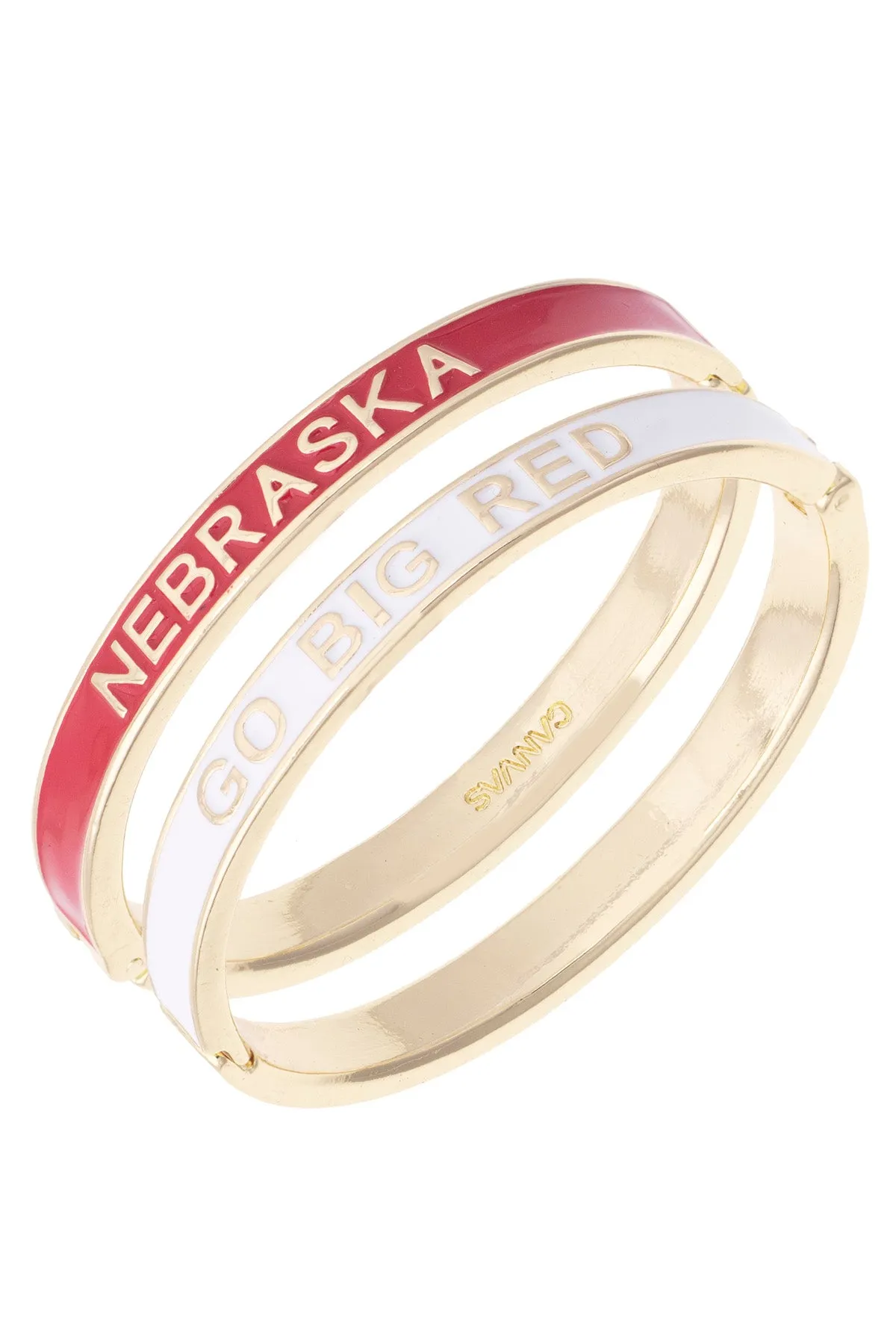 Nebraska Huskers Skinny Enamel Hinge Bangle sold by Canvas Style