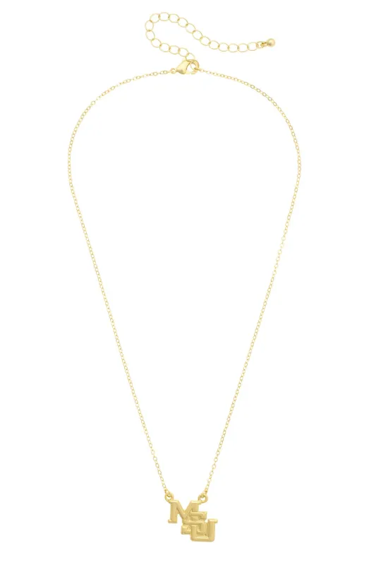 Mississippi State Bulldogs 24K Stamped Logo Necklace made by Canvas Style