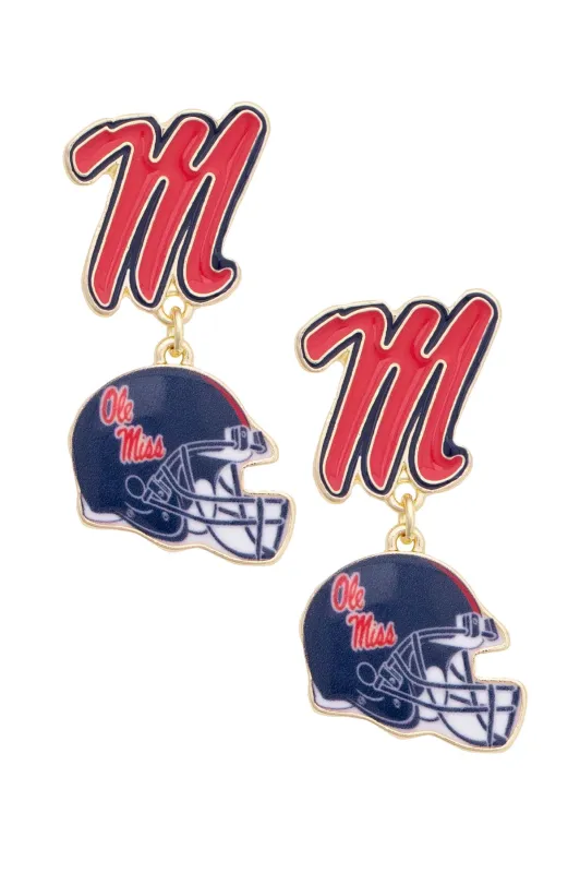 Ole Miss Rebels Enamel Drop Earrings made by Canvas Style
