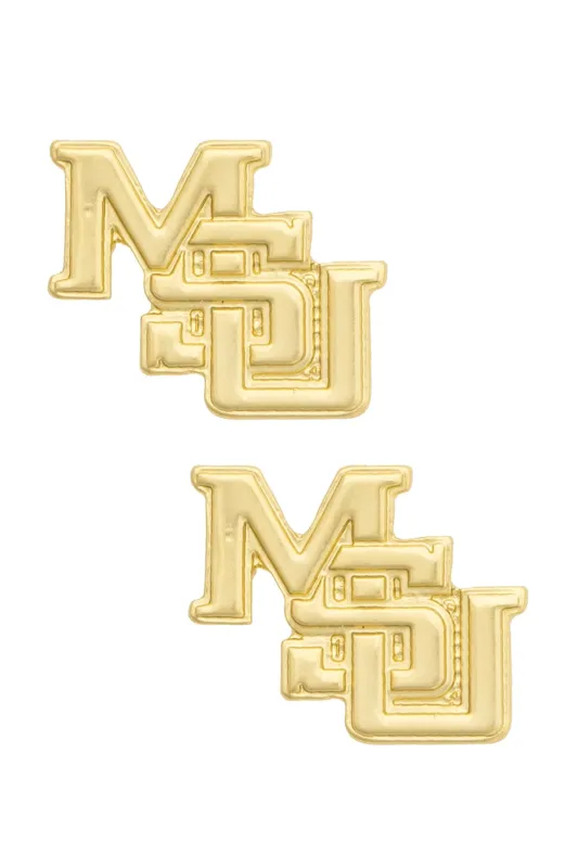 Mississippi State Bulldogs 24K Stamped Logo Stud Earrings made by Canvas Style