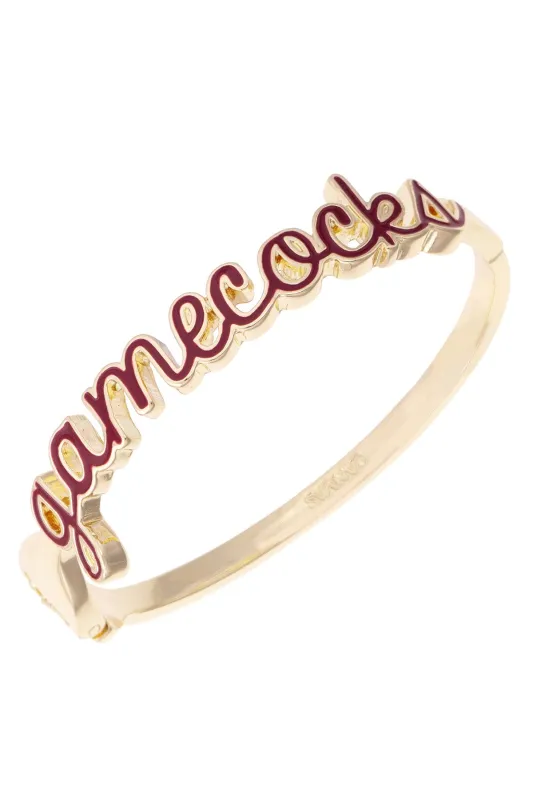 South Carolina Gamecocks Cursive Enamel Hinge Bangle made by Canvas Style