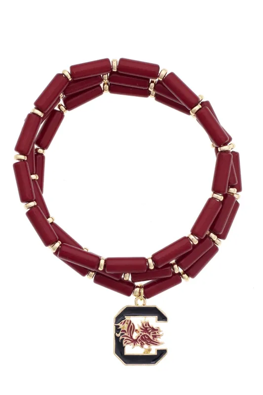 South Carolina Gamecocks Logo Beaded Bracelet Set of 3 made by Canvas Style