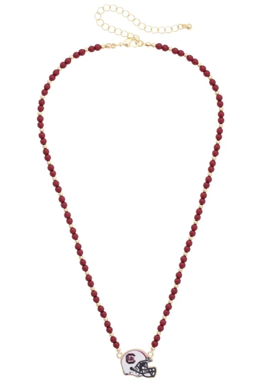 South Carolina Gamecocks Beaded Spirit Necklace made by Canvas Style