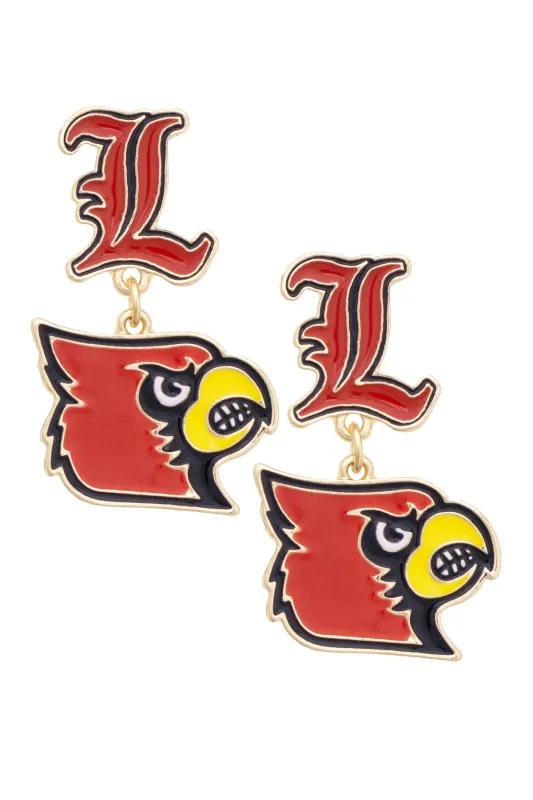 Louisville Cardinals Enamel Drop Earrings made by Canvas Style