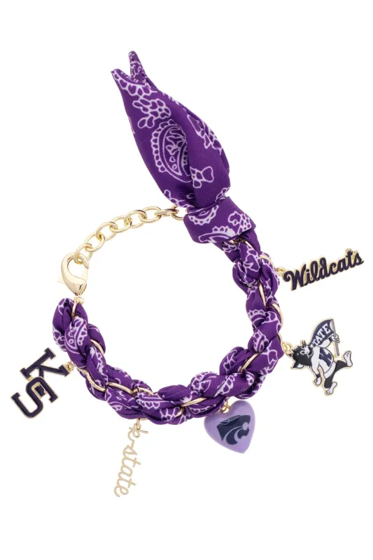 Kansas State Wildcats Bandana Charm Bracelet made by Canvas Style