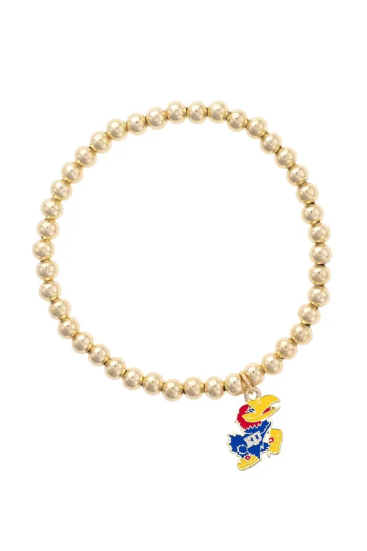 Kansas Jayhawks Ball Bead Stretch Bracelet made by Canvas Style
