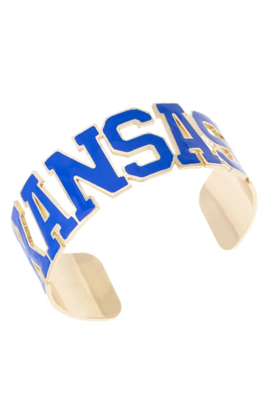 Kansas Jayhawks Varsity Outline Cuff made by Canvas Style