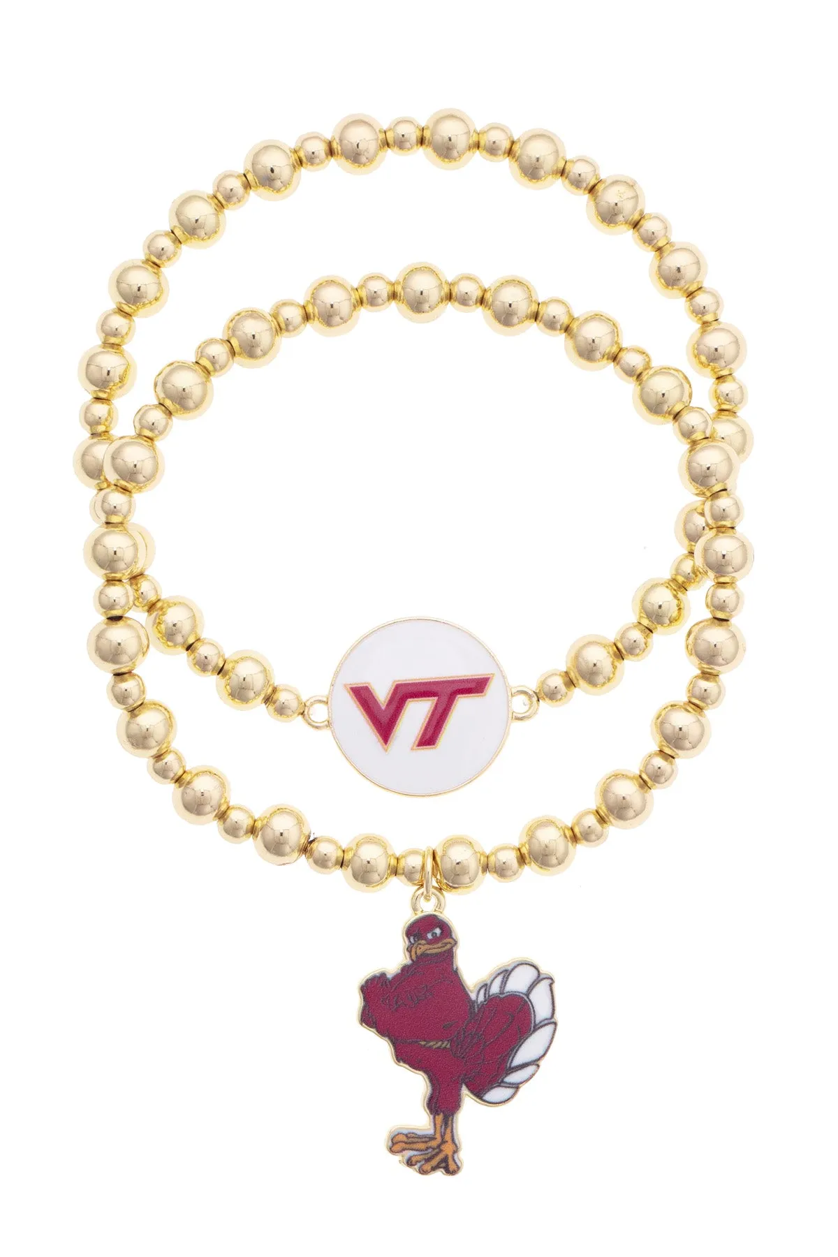 Virginia Tech Hokies Ball Bead Bracelet Set of 2 sold by Canvas Style