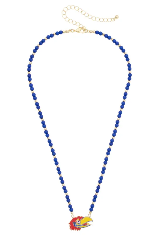 Kansas Jayhawks Beaded Spirit Necklace made by Canvas Style