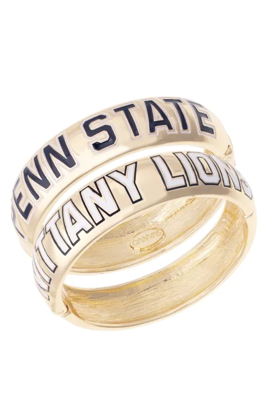 Penn State Nittany Lions Polished Metal Hinge Bangle made by Canvas Style