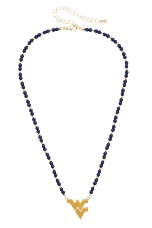 West Virginia Mountaineers Beaded Spirit Necklace made by Canvas Style