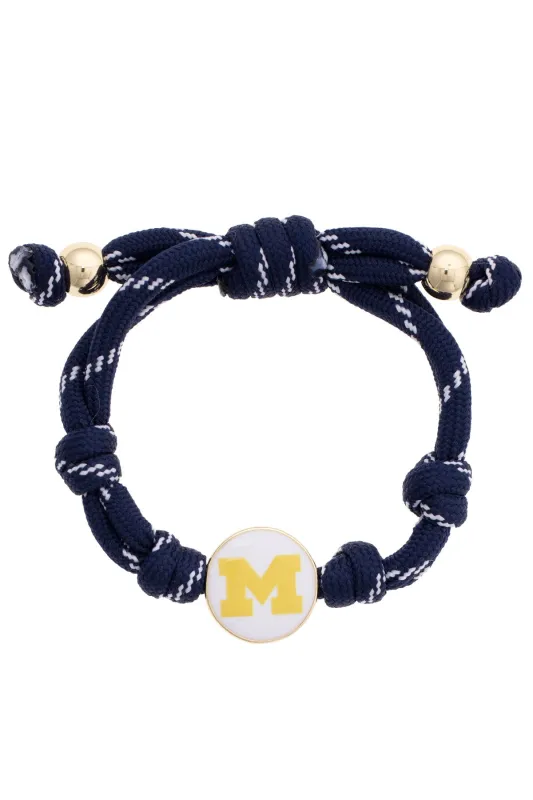 Michigan Wolverines Logo Paracord Bracelet made by Canvas Style