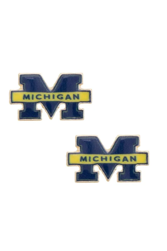 Michigan Wolverines Enamel Icon Stud Earrings made by Canvas Style