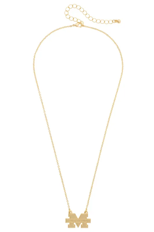 Michigan Wolverines 24K Stamped Logo Necklace made by Canvas Style