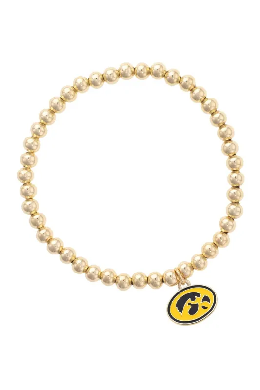 Iowa Hawkeyes Ball Bead Stretch Bracelet made by Canvas Style