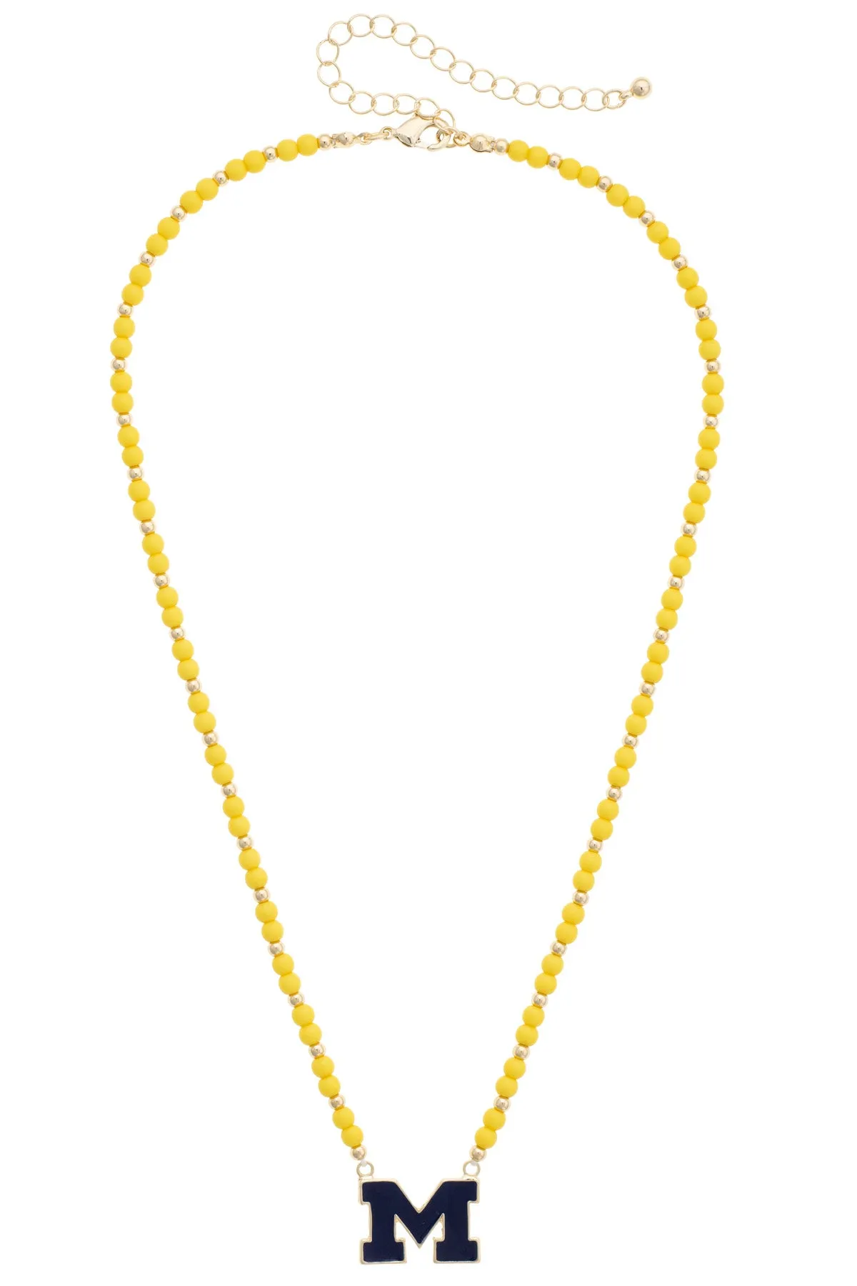 Michigan Wolverines Beaded Spirit Necklace sold by Canvas Style