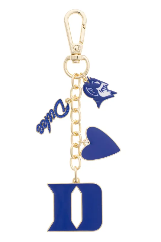 Duke Blue Devils Heart Cluster Bag Charm made by Canvas Style