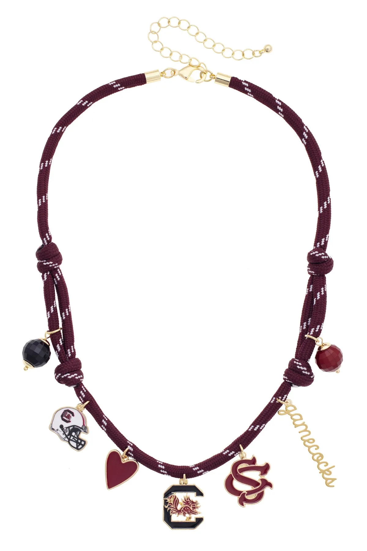 South Carolina Gamecocks Paracord Multi Charm Necklace sold by Canvas Style