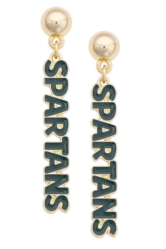 Michigan State Spartans Puffy Nameplate Earrings made by Canvas Style