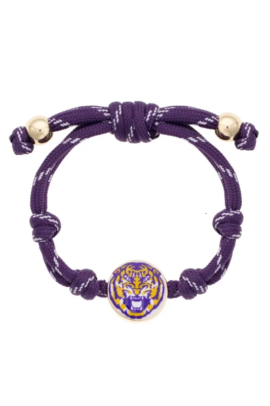 LSU Tigers Logo Paracord Bracelet made by Canvas Style