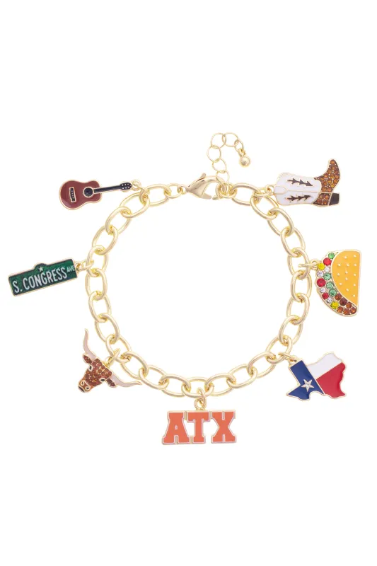 Austin Enamel Icons Charm Bracelet made by Canvas Style