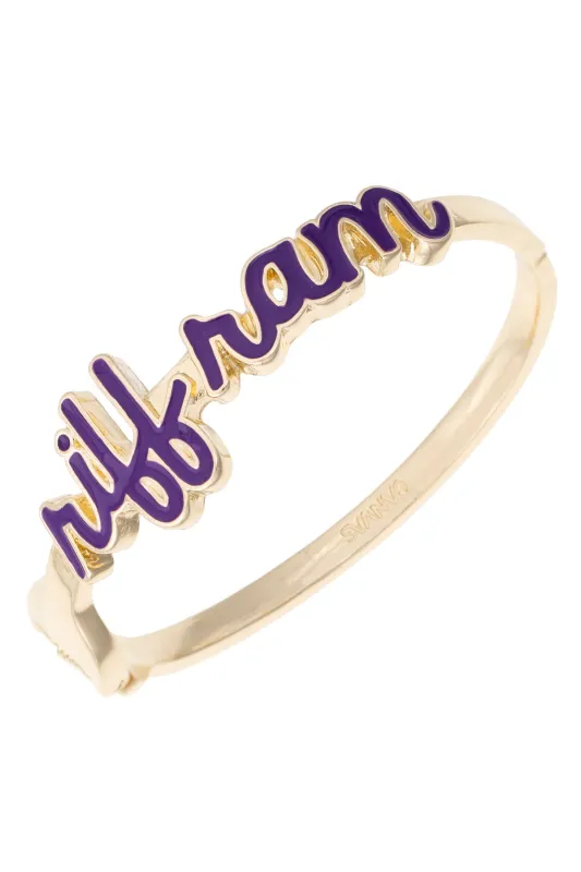 TCU Horned Frogs Cursive Enamel Hinge Bangle made by Canvas Style