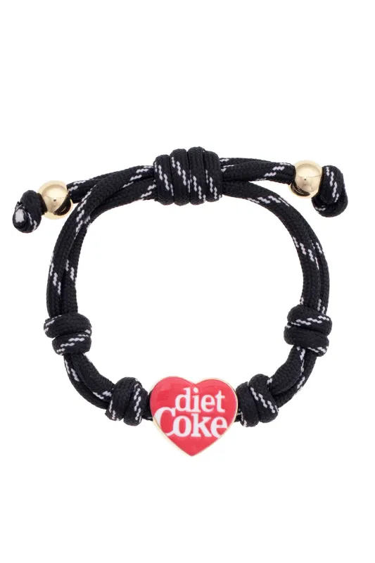 Diet Coke Enamel Heart Paracord Bracelet made by Canvas Style