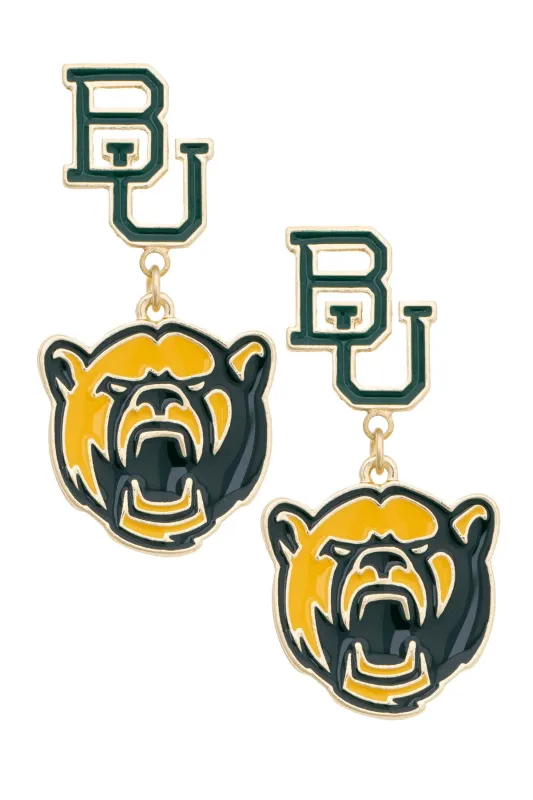 Baylor Bears Enamel Drop Earrings made by Canvas Style