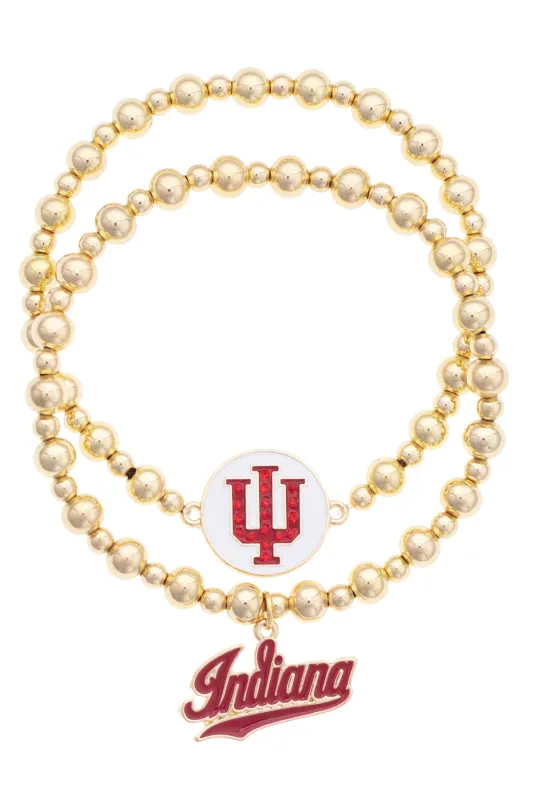 Indiana Hoosiers Ball Bead Bracelet Set of 2 made by Canvas Style
