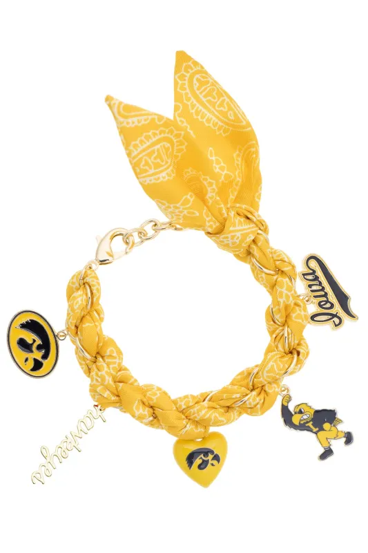 Iowa Hawkeyes Bandana Charm Bracelet made by Canvas Style