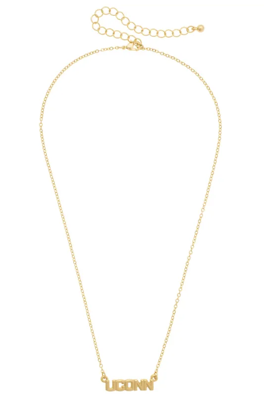 UConn Huskies 24k Gold Plated Pendant Necklace made by Canvas Style