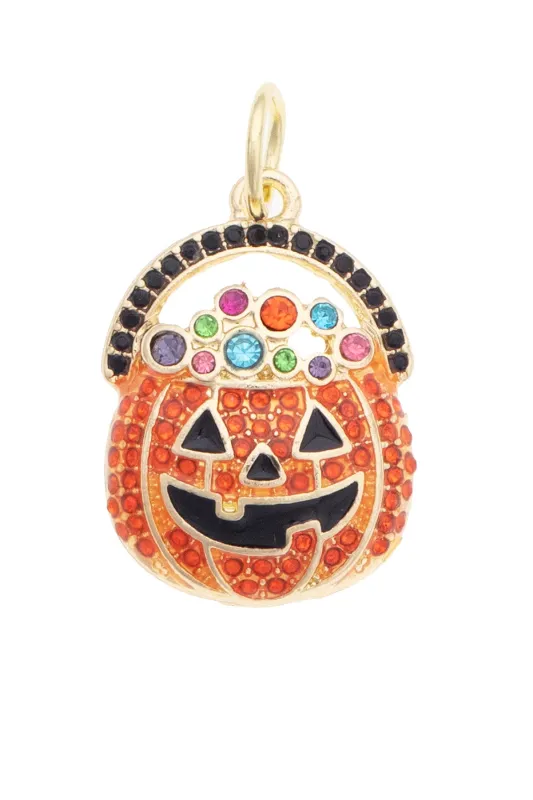 Bejeweled Jack-O'-Lantern Charm made by Canvas Style
