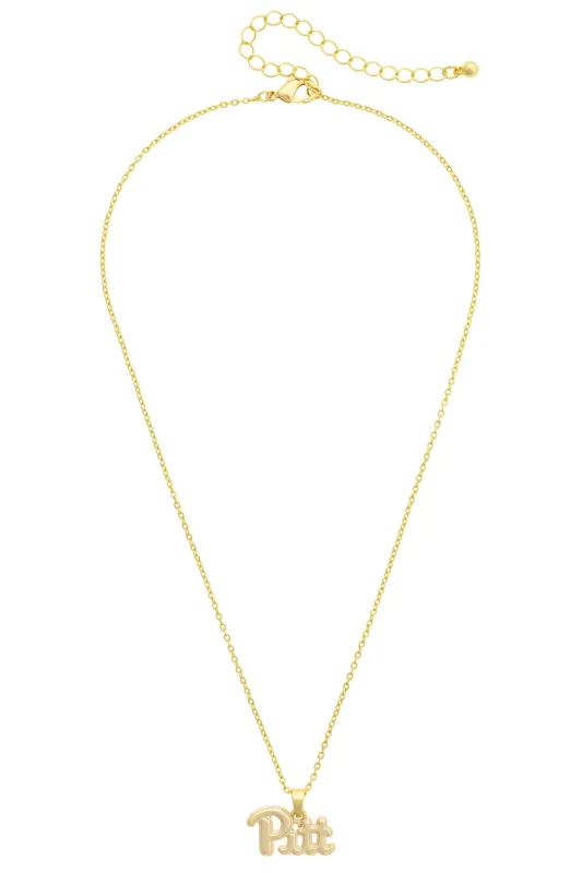 Pittsburgh Panthers 24k Gold Plated Pendant Necklace made by Canvas Style