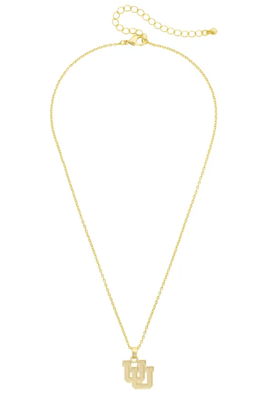 Utah Utes 24k Gold Plated Pendant Necklace made by Canvas Style