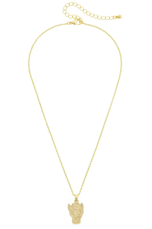 NC State Wolfpack 24k Gold Plated Pendant Necklace made by Canvas Style