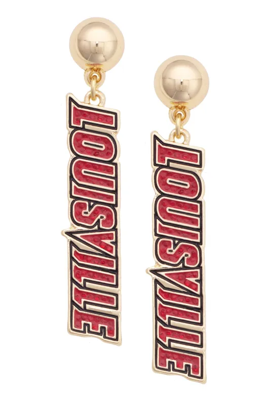 Louisville Cardinals Pave Outline Earrings made by Canvas Style