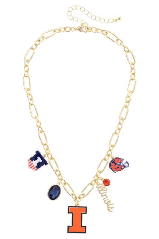 Illinois Fighting Illini Gameday Charm Necklace made by Canvas Style