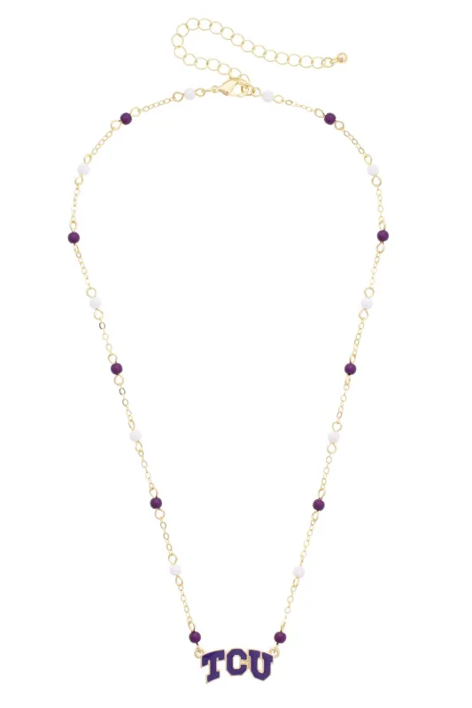 TCU Horned Frogs Logo Layering Necklace made by Canvas Style