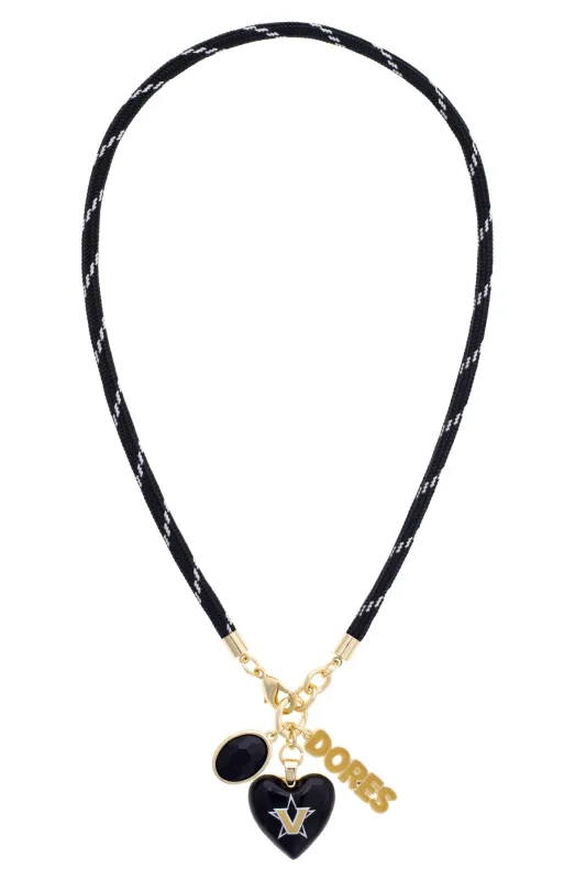 Vanderbilt Commodores Logo Heart Paracord Necklace made by Canvas Style