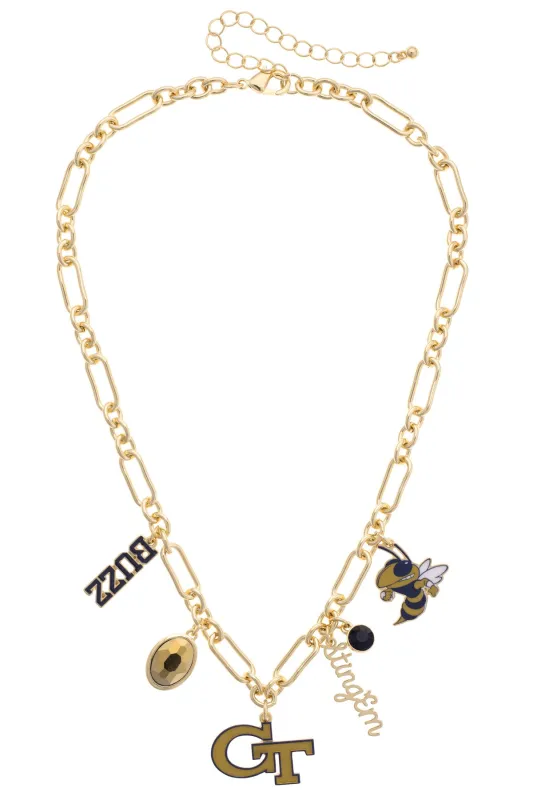 Georgia Tech Yellow Jackets Game Day Charm Necklace made by Canvas Style