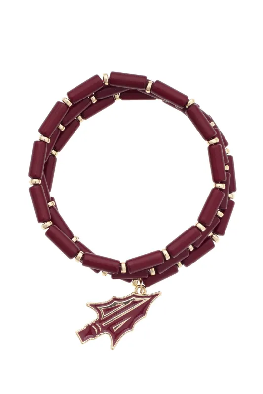 Florida State Seminoles Logo Beaded Bracelet Set of 3 made by Canvas Style