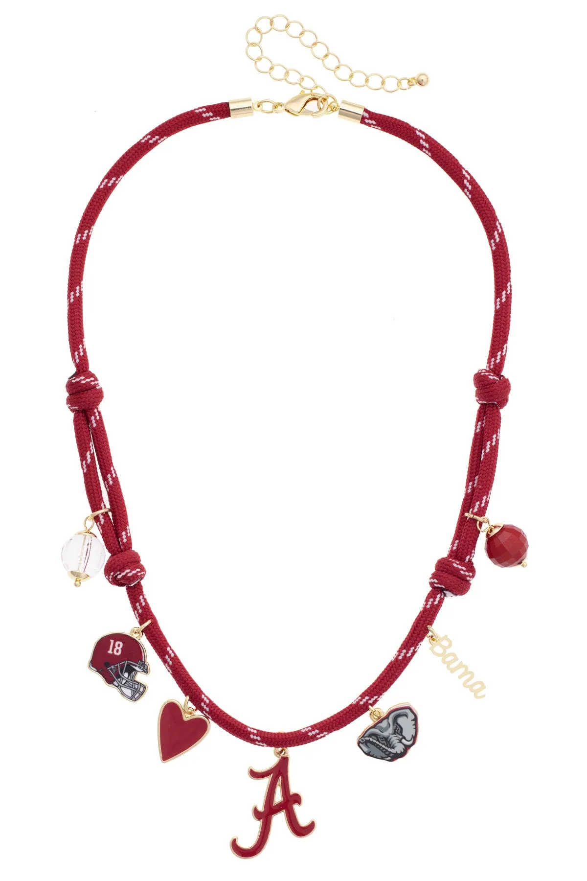 Alabama Crimson Tide Paracord Multi Charm Necklace sold by Canvas Style