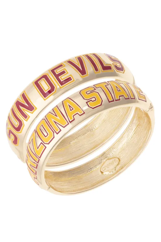 Arizona State Sun Devils Polished Metal Hinge Bangle made by Canvas Style