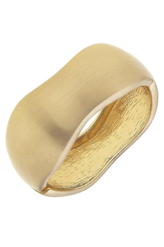 Celebrity Statement Hinge Bangle in Satin Gold made by Canvas