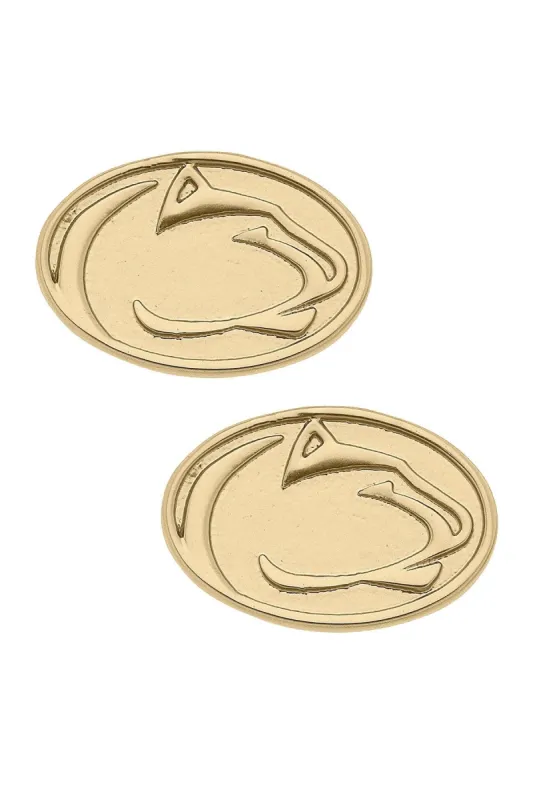 Penn State Nittany Lions 24K Gold Plated Stud Earrings sold by Canvas Style