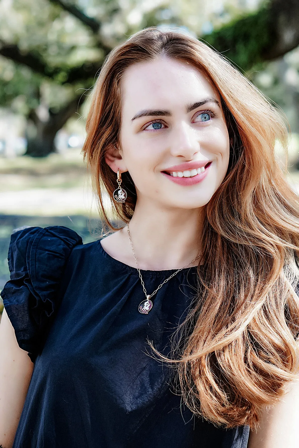 Florida State Seminoles Enamel Drop Hoop Earrings sold by Canvas Style product image thumbnail 2