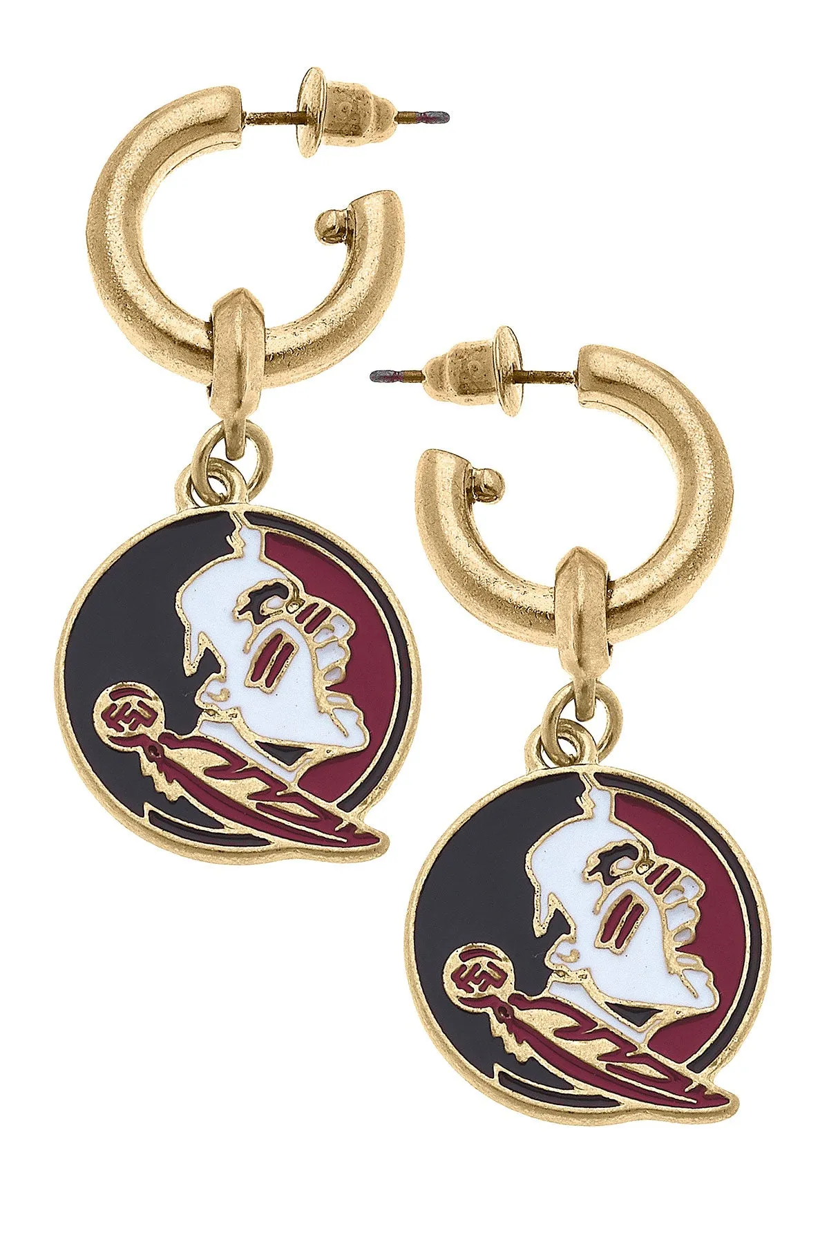 Florida State Seminoles Enamel Drop Hoop Earrings sold by Canvas Style